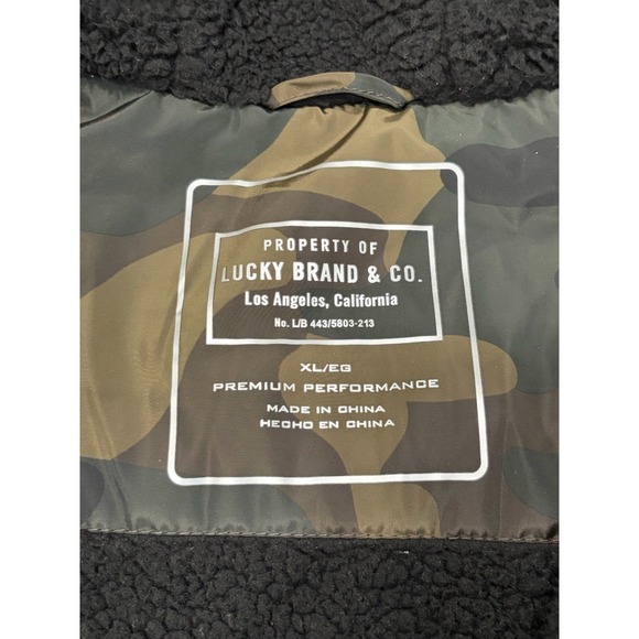 Lucky Brand Womens Anorak Jacket Parka Camo Hooded Lined Water Resistant XL - Picture 2 of 11